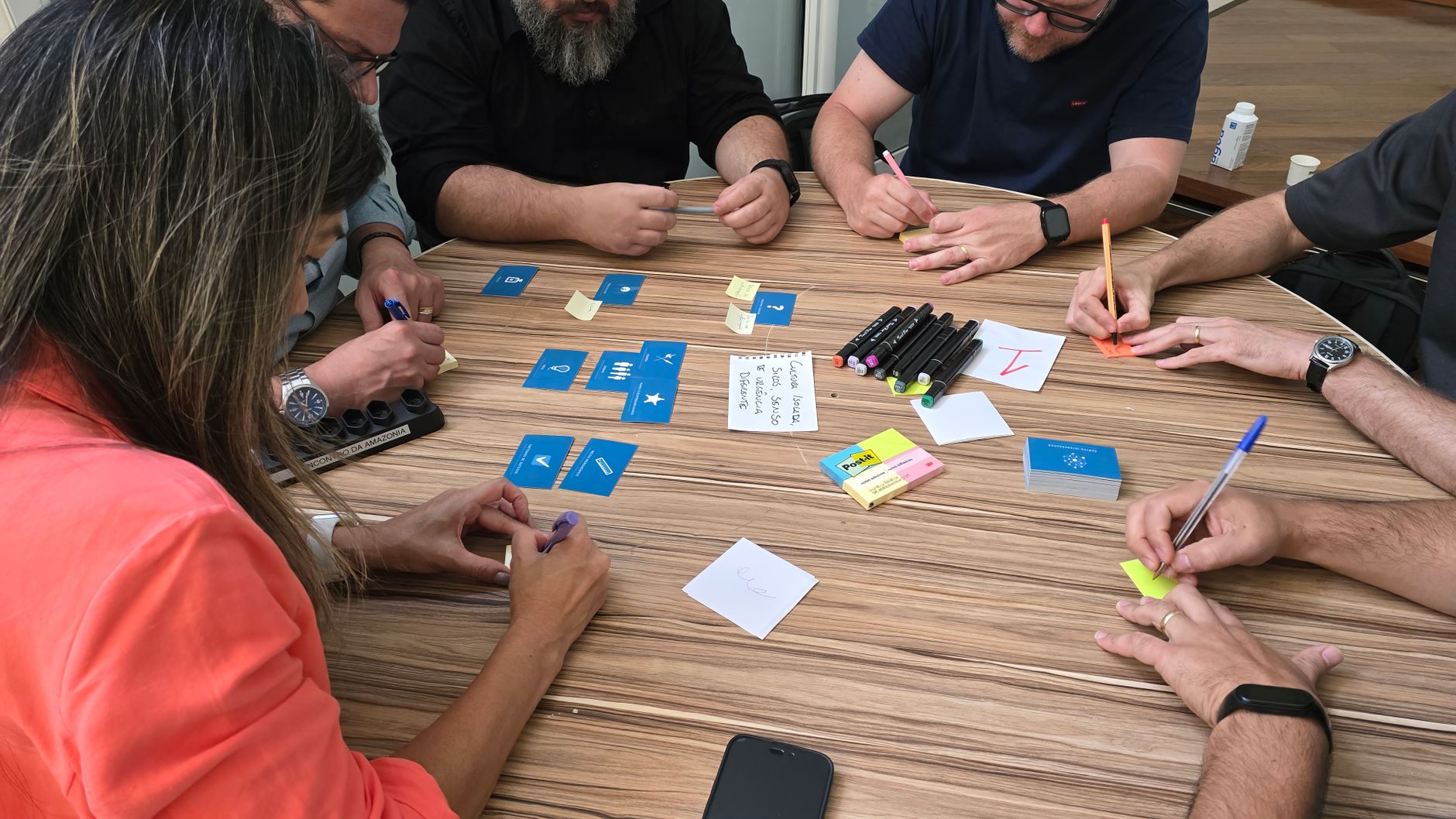 team collaboration workshop with brainstorming